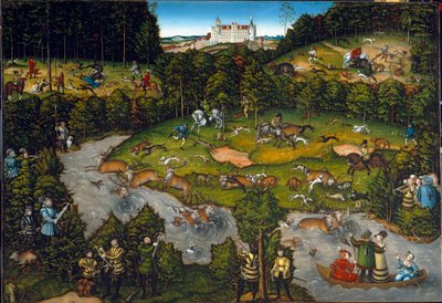 ハーテンフェルス城周辺での狩猟 作： Lucas Cranach