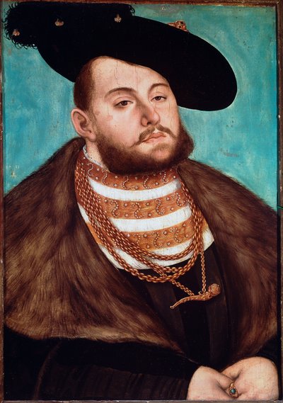 ザクセン選帝侯、ザクセン選帝侯ジョンフレデリック2世の肖像 作： Lucas Cranach