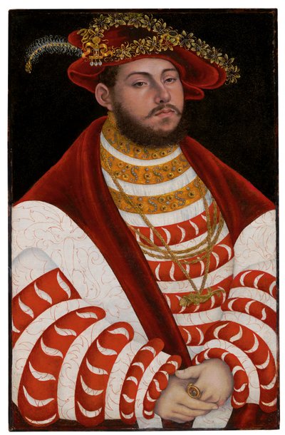 ザクセンの選挙人、ジョンフレデリック1世の肖像 作： Lucas Cranach