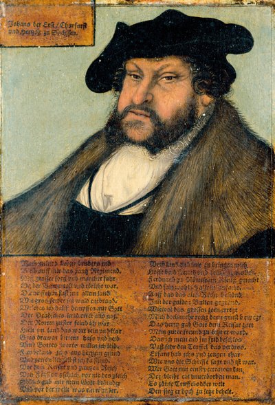 ザクセン選帝侯ジョン・ザ・ステイドファストの肖像 作： Lucas Cranach