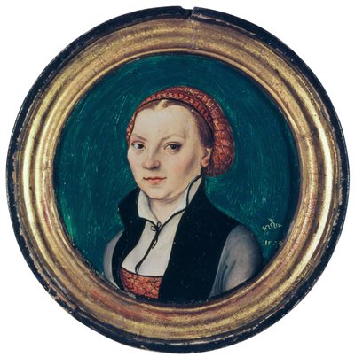 カタリーナ・フォン・ボラの肖像、マーティン・ルターの妻、1529年 作： Lucas Cranach the Elder