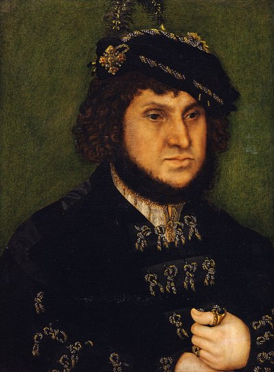 クアフルスト公爵ヨハンの永続的なフォンザッシェンの肖像 作： Lucas Cranach