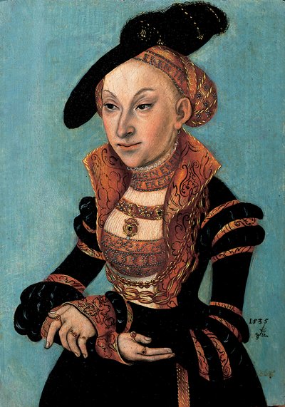 ザクセンの女王、1535年のシビルフォンクリーブの肖像 作： Lucas Cranach
