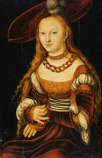 若い女性の肖像、1350年頃 作： Lucas Cranach
