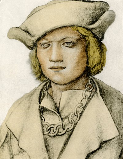 帽子を持つ若い男の肖像 作： Lucas Cranach the Elder