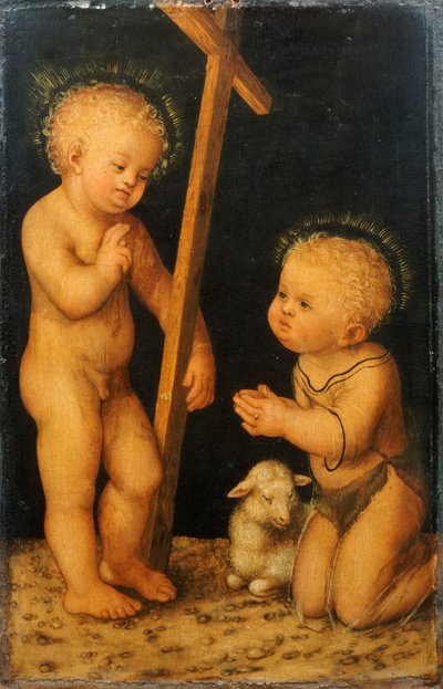洗礼者聖ヨハネを祝福するキリストの子 作： Lucas Cranach