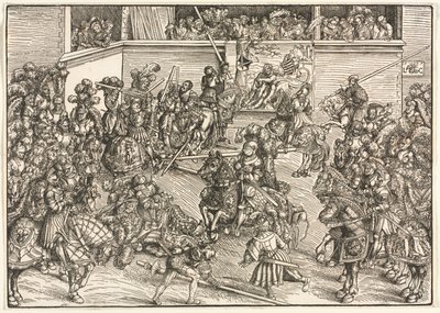 サンプソンとライオンのタペストリーで第2回大会 作： Lucas Cranach