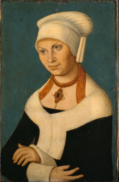 ザクセン公爵夫人バーバラの肖像、1478-1534（ひげを生やしたジョージの妻） 作： Lucas Cranach d.Æ.