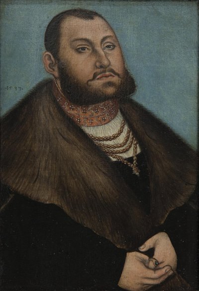ザクセン選帝侯ヨハネス・フリードリヒ2世の肖像 (1503-1554) 作： Lucas Cranach d.Æ.