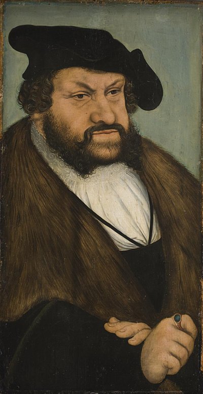 ザクセン選帝侯ヨハネの肖像 (1468-1532) 作： Lucas Cranach d.Æ.