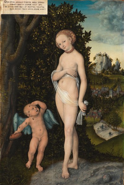 蜂蜜を盗むキューピッドとビーナス 作： Lucas Cranach d.Æ.