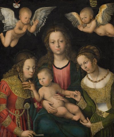 聖カタリナとバーバラと聖母子 作： Lucas Cranach d.Æ.