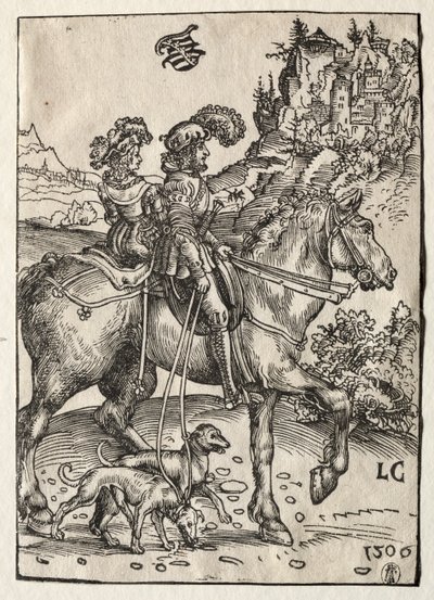 紳士とチェイスに乗る女性、1506年。 作： Lucas Cranach the Elder