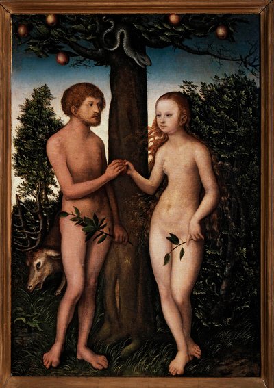 アダムとイブ。 作： Lucas Cranach the Elder