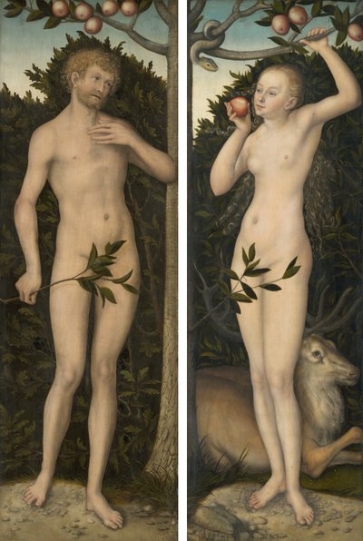 アダムとイブ 作： Lucas Cranach the Elder