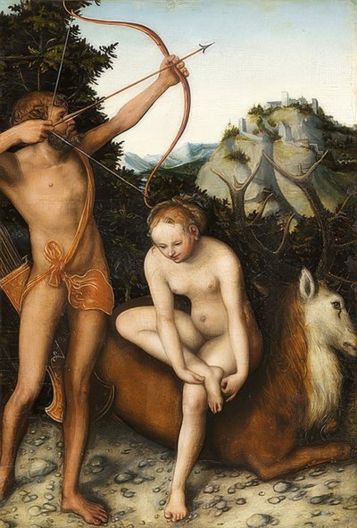 ApollとDiana。 1530年頃 作： Lucas Cranach the Elder