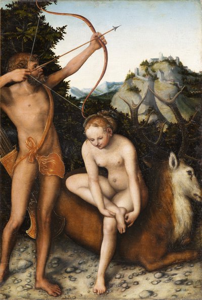 アポロとダイアナ、およそ1530年 作： Lucas Cranach the Elder