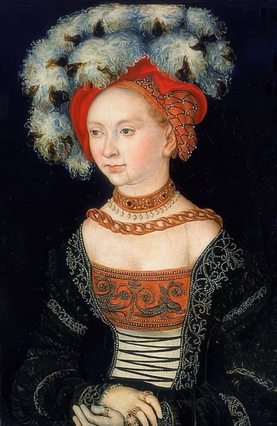 女性の肖像画。 1530年頃 作： Lucas Cranach the Elder