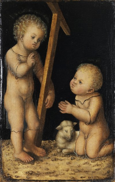 子供としてのキリストとバプテスマのヨハネ 作： Lucas Cranach the Elder