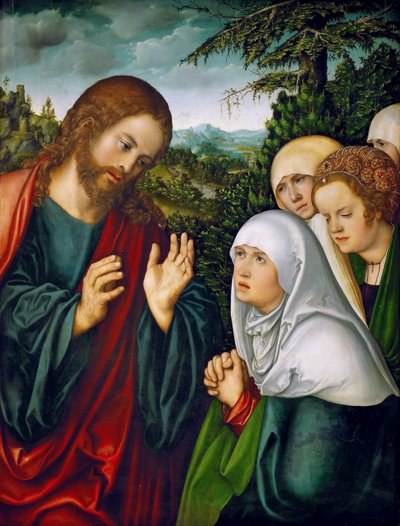 母に別れを告げるキリスト 作： Lucas Cranach the Elder