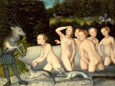 ダイアナとアクテオン 作： Lucas Cranach the Elder
