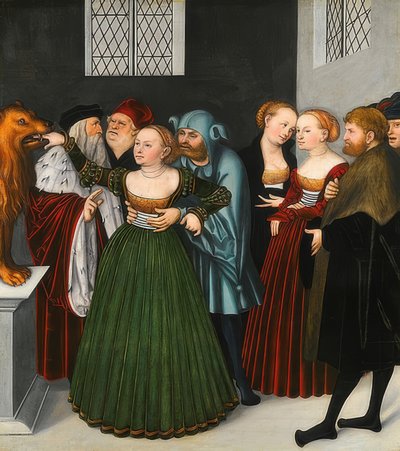 Die Bocca dellaVerità（Mund der Wahrheit）。 UM 1525-28 作： Lucas Cranach the Elder