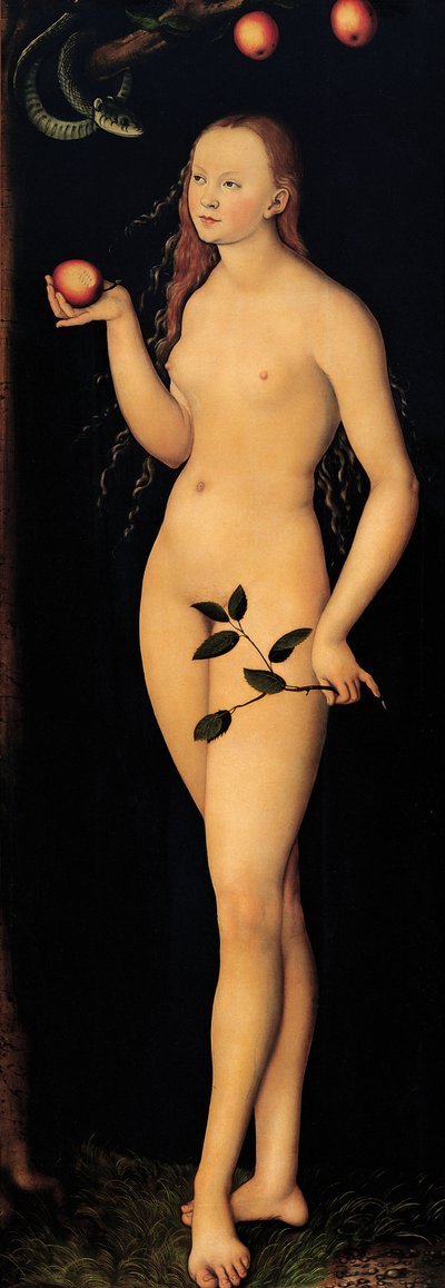 イブ、1528年。 作： Lucas Cranach the Elder