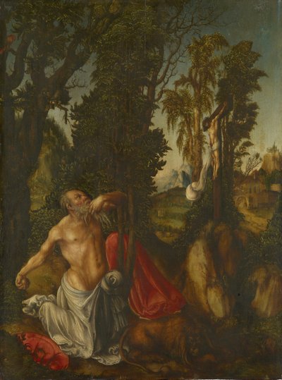 ドイツ語：悔悛の聖ジェローム 悔悛の聖ジェローム 作： Lucas Cranach the Elder