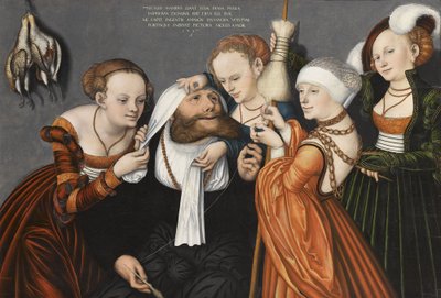 ドイツ語：Herkules bei Omphale オンファレの宮廷でのヘラクレス 作： Lucas Cranach the Elder