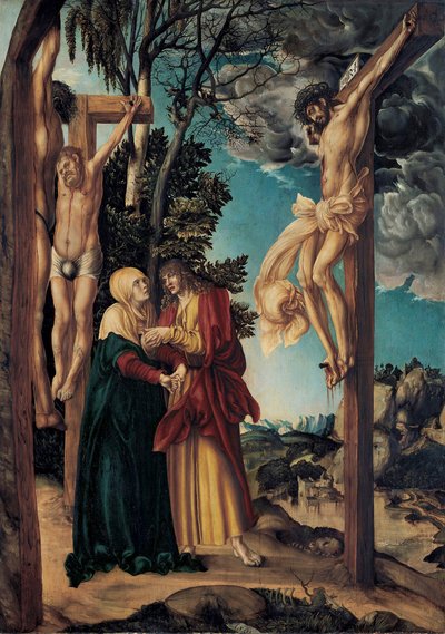 ドイツ語：Klage unter dem Kreuz キリストの嘆き／シュライスハイムの磔刑 作： Lucas Cranach the Elder