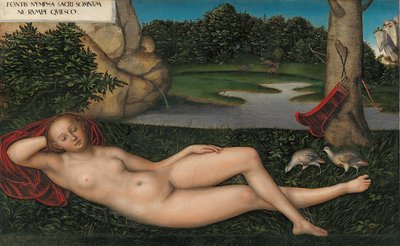 ドイツ語  Quellnymphe 泉のニンフ 作： Lucas Cranach the Elder
