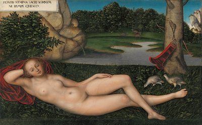 ドイツ語  Quellnymphe 泉のニンフ 作： ルーカス・クラナッハ・ザ・エルダー