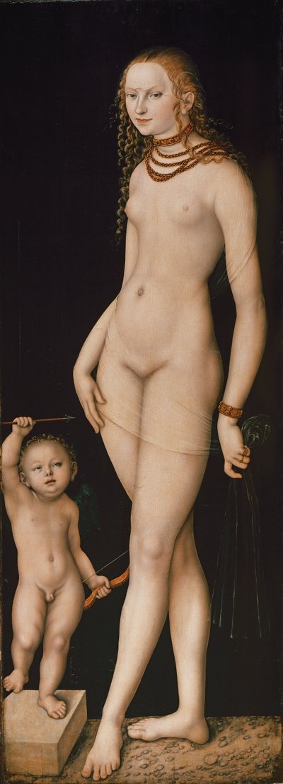 ドイツ語：Venus und Amor ヴィーナスとキューピッド 作： ルーカス・クラナッハ・ザ・エルダー