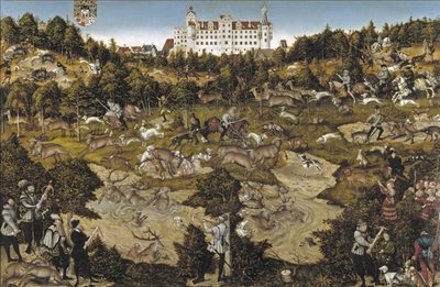 トルガウ城でチャールズ5世皇帝を称える狩り 作： Lucas Cranach the Elder