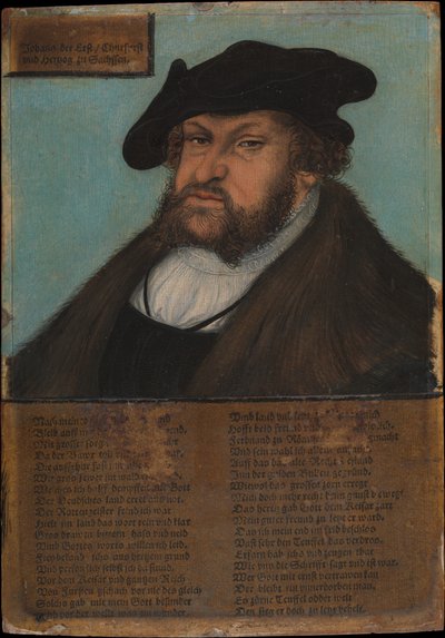 ヨハン1世1468-1532、コンスタント、ザクセンの選挙人、1532-33。 作： Lucas Cranach the Elder