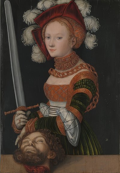ホロフェルネスの頭を持つジュディス。 1530年頃 作： Lucas Cranach the Elder