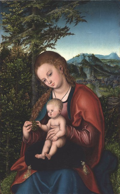 風景の中のマドンナと子供」 作： Lucas Cranach the Elder
