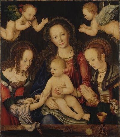 マリアン祭壇画、いわゆる王子祭壇（中央パネル）。 1510年頃 作： Lucas Cranach the Elder