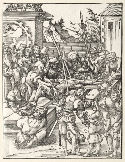 聖バーソロミューの殉教。 作： Lucas Cranach the Elder