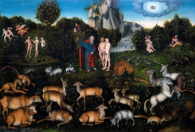 パラダイス。 1530 作： Lucas Cranach the Elder