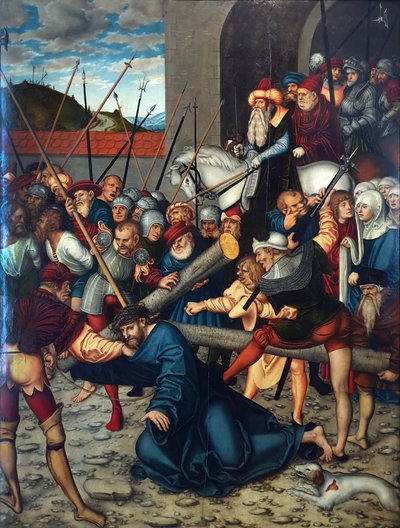 受難のサイクル - 十字架を背負うキリスト 作： Lucas Cranach the Elder