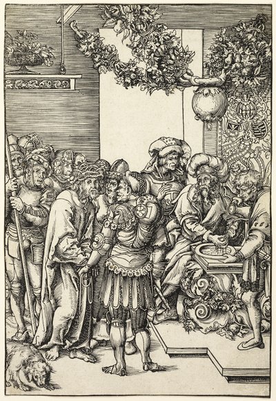 手を洗うピラト（『受難』より 作： Lucas Cranach the Elder
