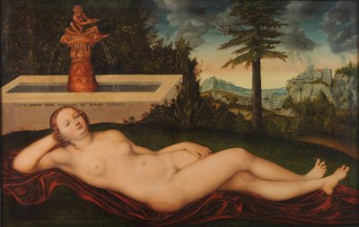 噴水でリクライニングリバーニンフ 作： Lucas Cranach the Elder