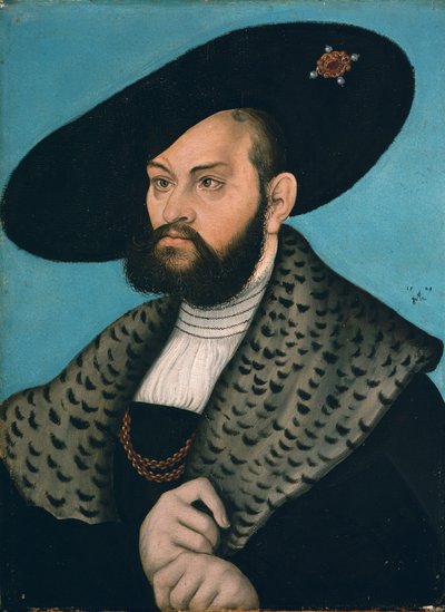 プロシア公爵、ブランデンブルク・アンスバッハのアルバート・マーグレイブの肖像 作： Lucas Cranach the Elder