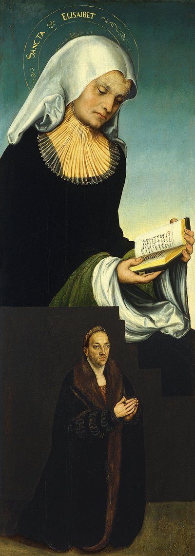 セントエリザベス、ザクセン公爵ジョージをドナー、1514年頃 作： Lucas Cranach the Elder