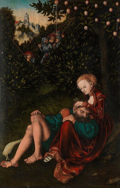 サムソンとデリラ、カリフォルニア州。 1528-30。 作： Lucas Cranach the Elder