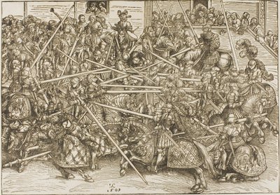 第3回大会、騎士が槍を折る 作： Lucas Cranach the Elder