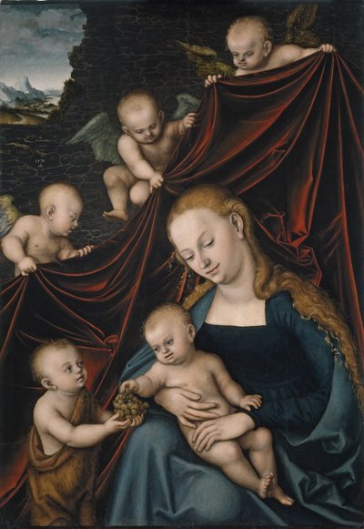 聖ヨハネと天使たちと聖母子 作： Lucas Cranach the Elder