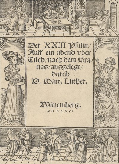 サロメと洗礼者ヨハネの物語を描いたタイトル・ボーダー。 作： Lucas Cranach the Elder