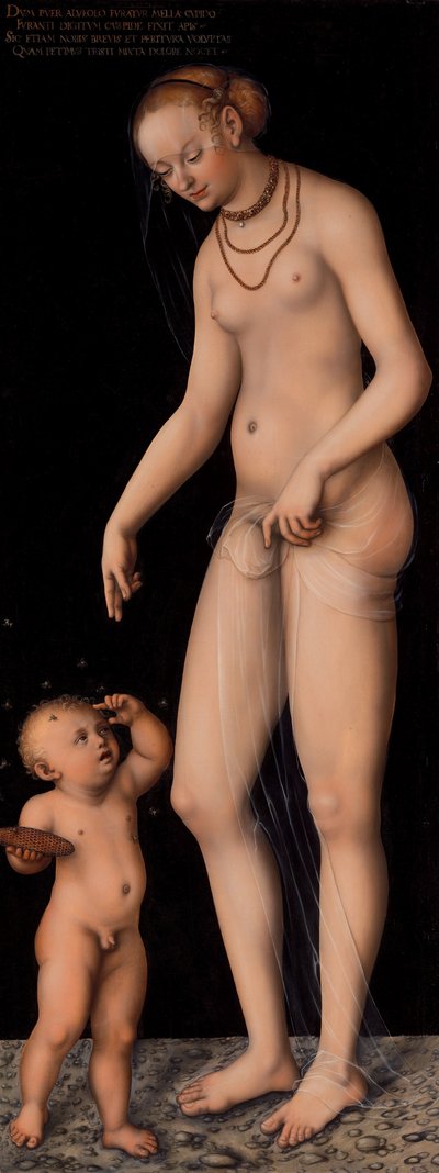 ヴィーナスと蜂蜜泥棒のキューピッド 作： Lucas Cranach the Elder